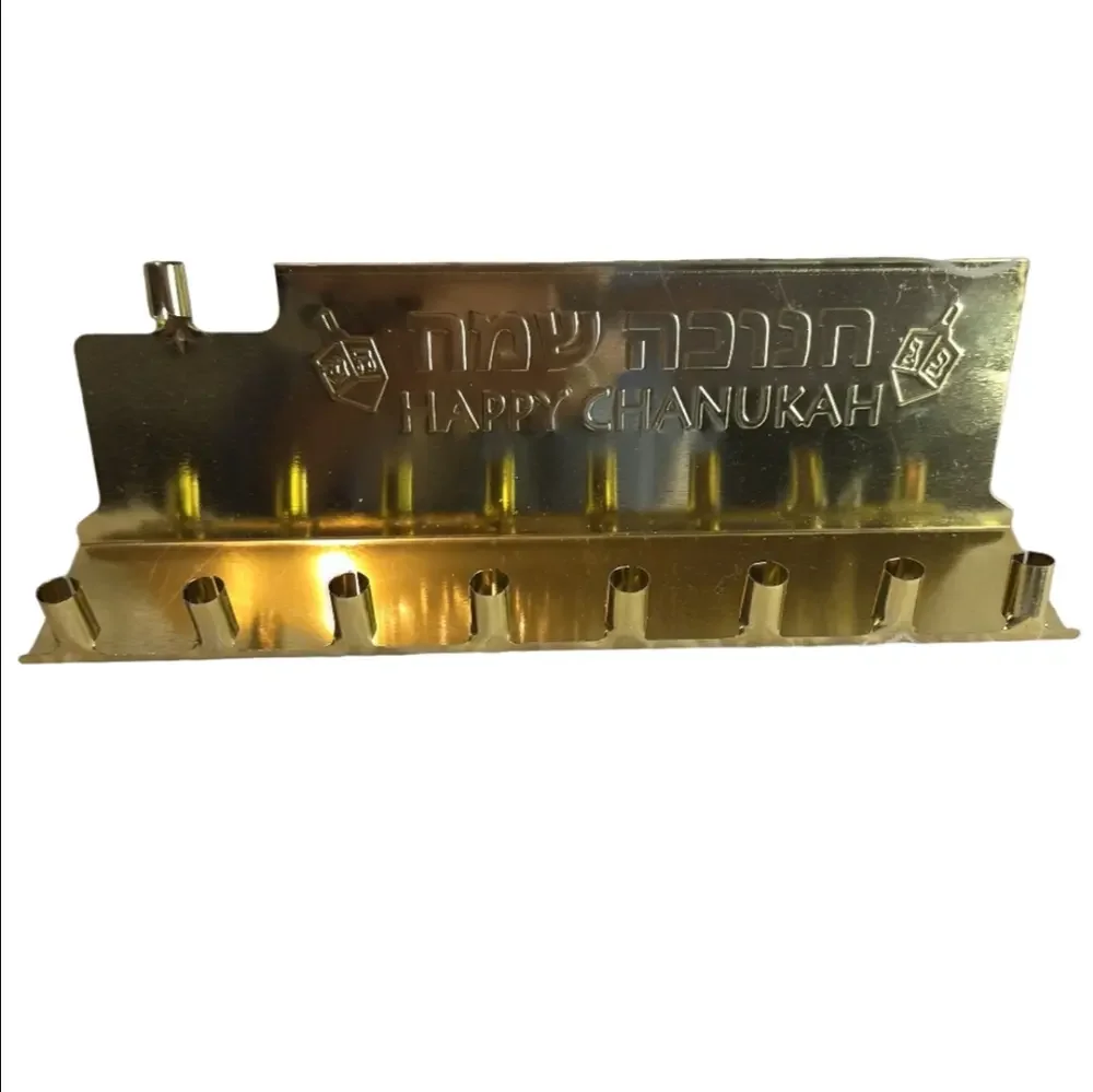 Jet Gold Menorah To Go Set Kosher Candles Dreidel